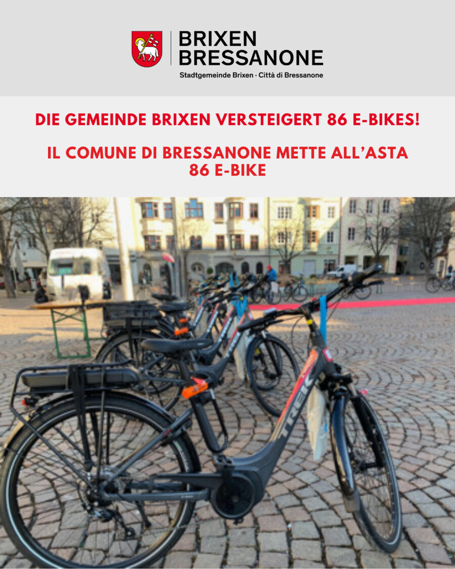 Die Gemeinde versteigert 86 E-Bikes 