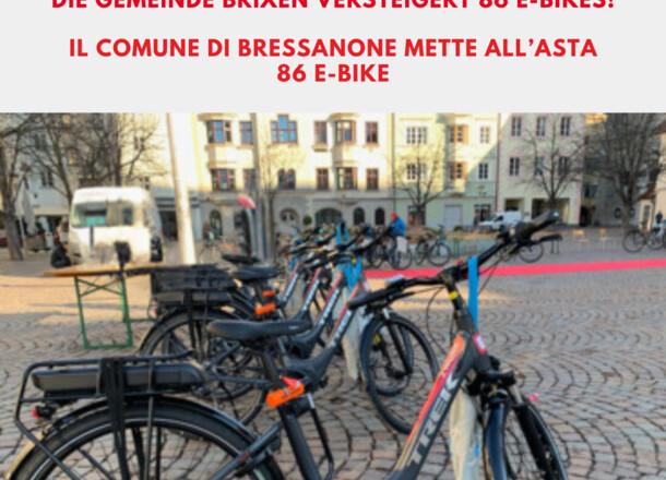 Die Gemeinde versteigert 86 E-Bikes 