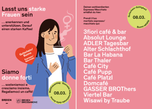 Weltfrauentag in Brixen: Eine kleine aber bedeutende Geste der Anerkennung und Wertschätzung