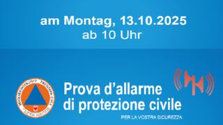 Prova provinciale d’allarme di protezione civile – 13 ottobre 2025